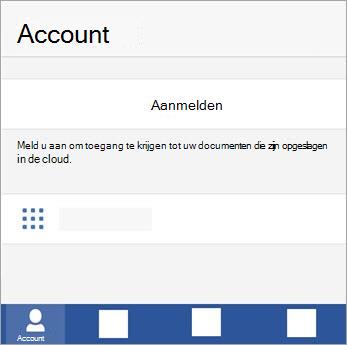 Meld u aan met uw Microsoft-Account of Office 365 werk of schoolaccount.