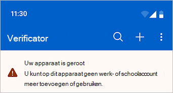 Een schermopname van uw apparaat is gekraakt/geroot in Microsoft Authenticator.