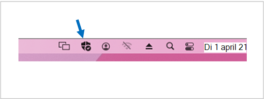 Het Microsoft Defender-pictogram op de titelbalk van de Mac