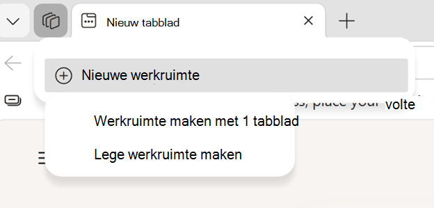 Schermopname van de nieuwe werkruimte.