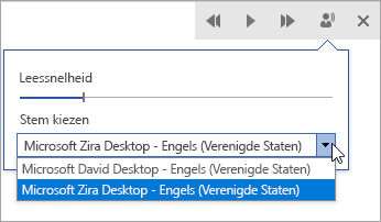 Schermopname van het lezen van spraakselectie.