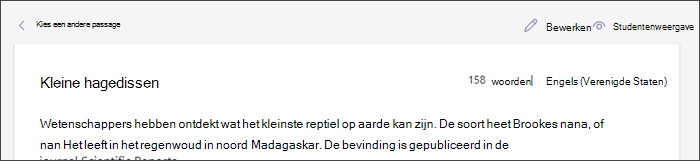 schermafbeelding van een passage op zijn plaats met de cursor boven de knop bewerken