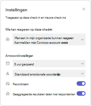 Checkin-instellingen beheren