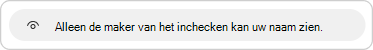 Een privacybeschrijving wordt verstrekt wanneer u op het inchecken reageert