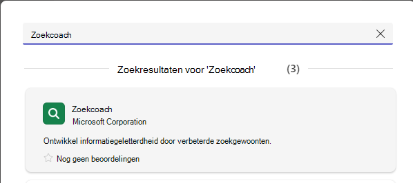 Schermopname van de zoekcoach.