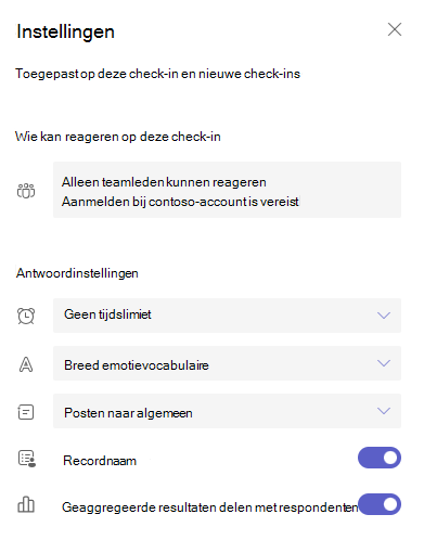 Schermafbeelding van instellingen.