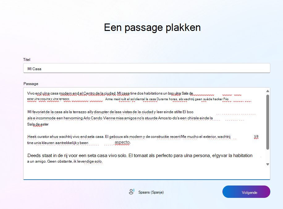 Schermafbeelding van Spaans voorbeeld.