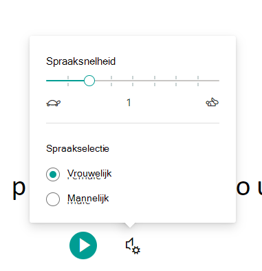 Schermafbeelding van spraakinstellingen.