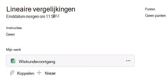 Schermafbeelding van opdracht.