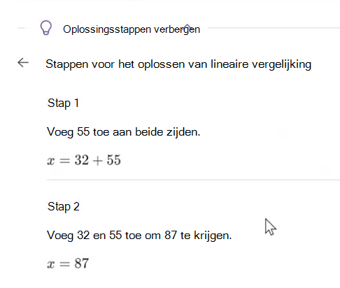 Stappen voor de oplossing