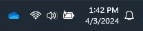 OneDrive-pictogram in het Windows-systeemvak.