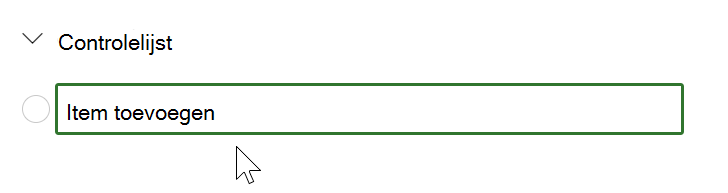 Een cursor die wijst naar een selectievakje waarmee u een item aan een controlelijst kunt toevoegen.