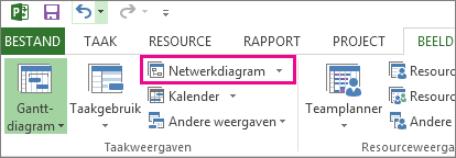 Klik op Netwerkdiagram om de weergave Netwerkdiagram te openen.