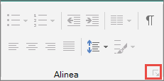 Klik op het startpictogram voor het dialoogvenster Alinea