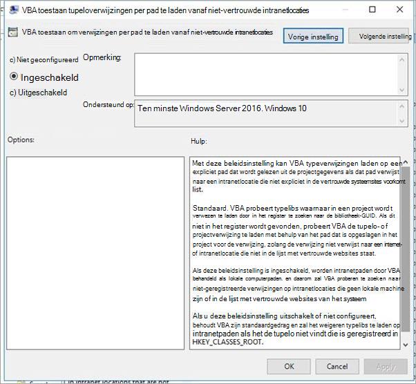 Instellingen voor groepsbeleidsobjecten
