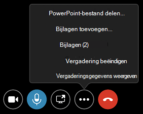 Bijlagen-opdrachten in het menu Meer opties