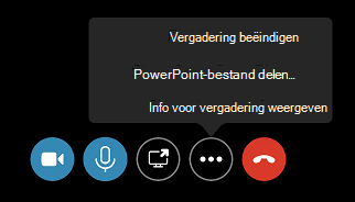 De opdracht Vergadering beëindigen in het menu Meer opties (...)