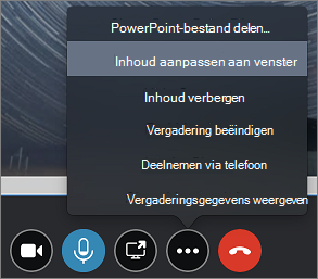 Schermafbeelding van de optie Inhoud aanpassen aan venster