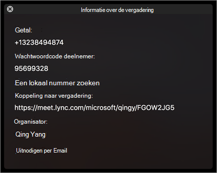 Gebruikers via e-mail uitnodigen voor een vergadering