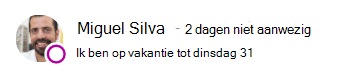 Aanwezigheidsbericht voor Miguel