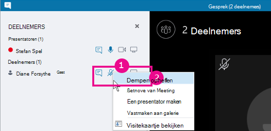 Unmute participant option on conversation view