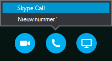 Selecteer Bellen om verbinding te maken met een Skype-oproep of laat u door de vergadering gebeld worden
