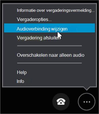 Klik op Audioverbinding wijzigen