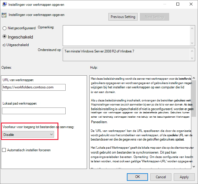 Groepsbeleidsinstelling Werkmappen