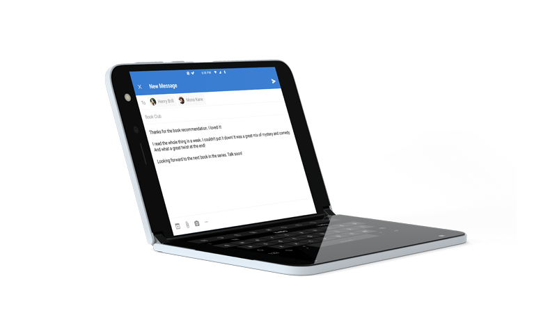 Outlook geopend met schermtoetsenbord