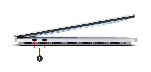 Bijroepen voor USB-C-poorten op Surface Laptop Studio
