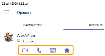 Favoriet toevoegen vanuit recent scherm