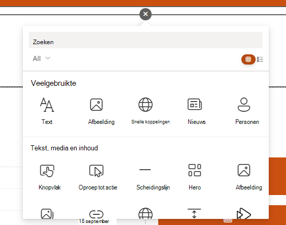 sectie toevoegen