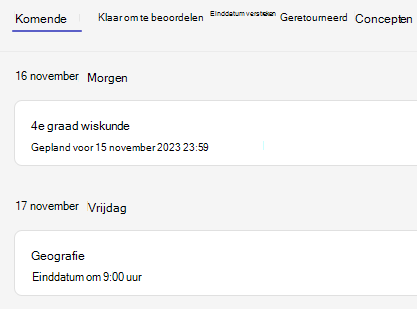 Toewijzingen