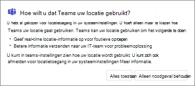 Locatie van toestemming Teams-methode