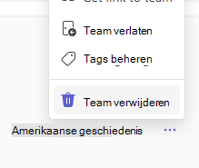 team verwijderen