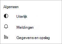 Schermopname van de gratis algemene instellingen van Teams voor mobiel