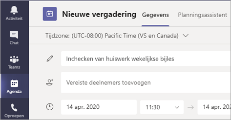 Geef uw vergadering een titel.