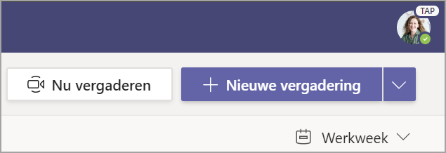 Selecteer + Nieuwe vergadering.