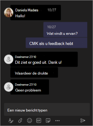 Schermopname van de organisatorweergave wanneer namen zijn verborgen in teams-vergadering of webinar.