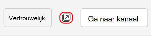 Het pictogram waarmee u een kanaalgesprek in een nieuw venster kunt openen