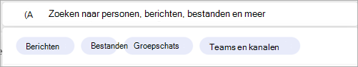 Schermopname van zoekfilters die zijn gerelateerd aan een specifieke persoon.