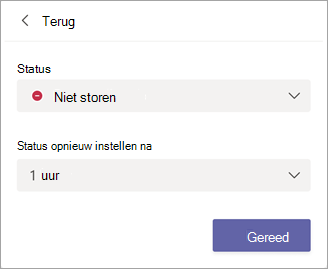 Status en duur instellen