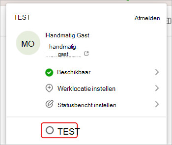Schermopname van het wisselen van organisatie in Microsoft Teams.