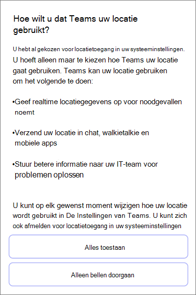 Ploegen ; Toestemming voor locatiedetectie mobiel