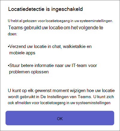 Teams-locatiedetectie op mobiele apparaten