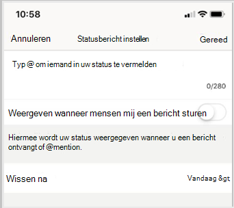 Stel de berichtstatus in en selecteer Gereed.