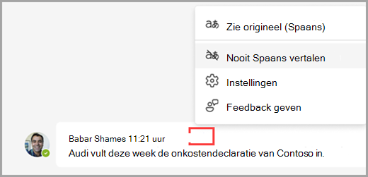 Selecteer vertaalopties voor een vertaald bericht om meer opties weer te geven.