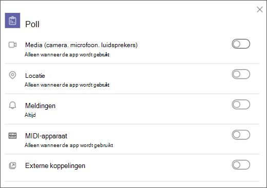 Functie-instelling in-/uitschakelen