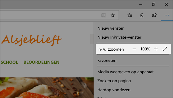 Met Vergrootglas kunt u inzoomen op delen van het scherm zodat u ze beter kunt zien.