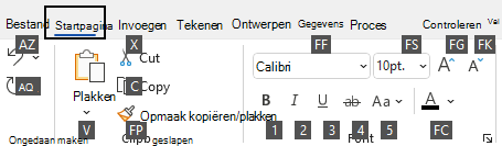 Belangrijke tips die worden weergegeven op het lint voor Visio in Windows.